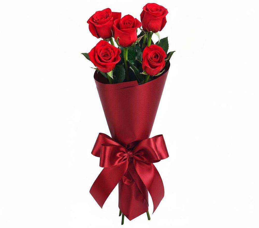 Букет 5 Красных роз Эдлесс Лав в Эндирее