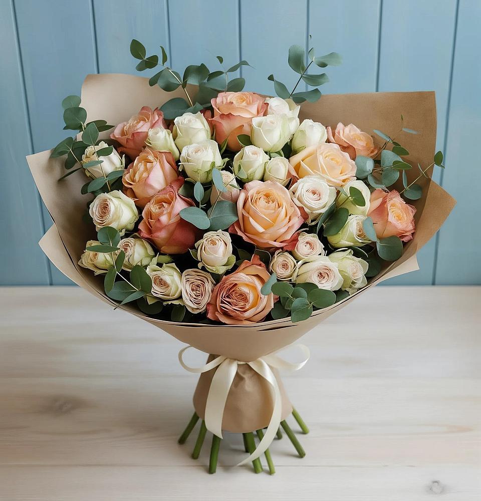 Букет цветов из: Альстромерии и Розы в Эндирее