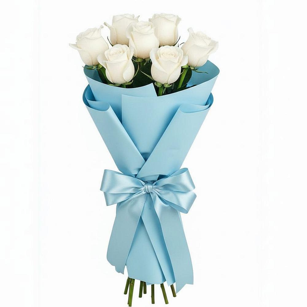 Букет 7 белых роз Проуд в Эндирее