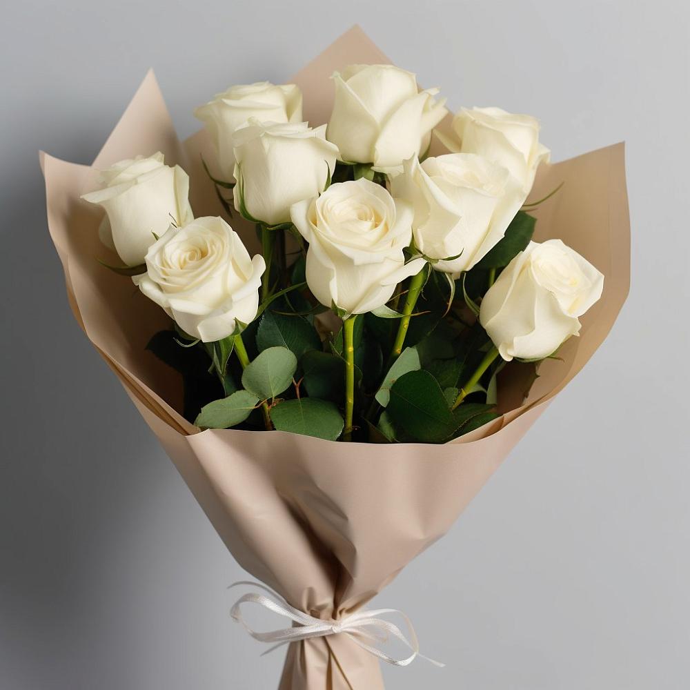 Букет 9 Белых роз Эдлесс Лав в Эндирее