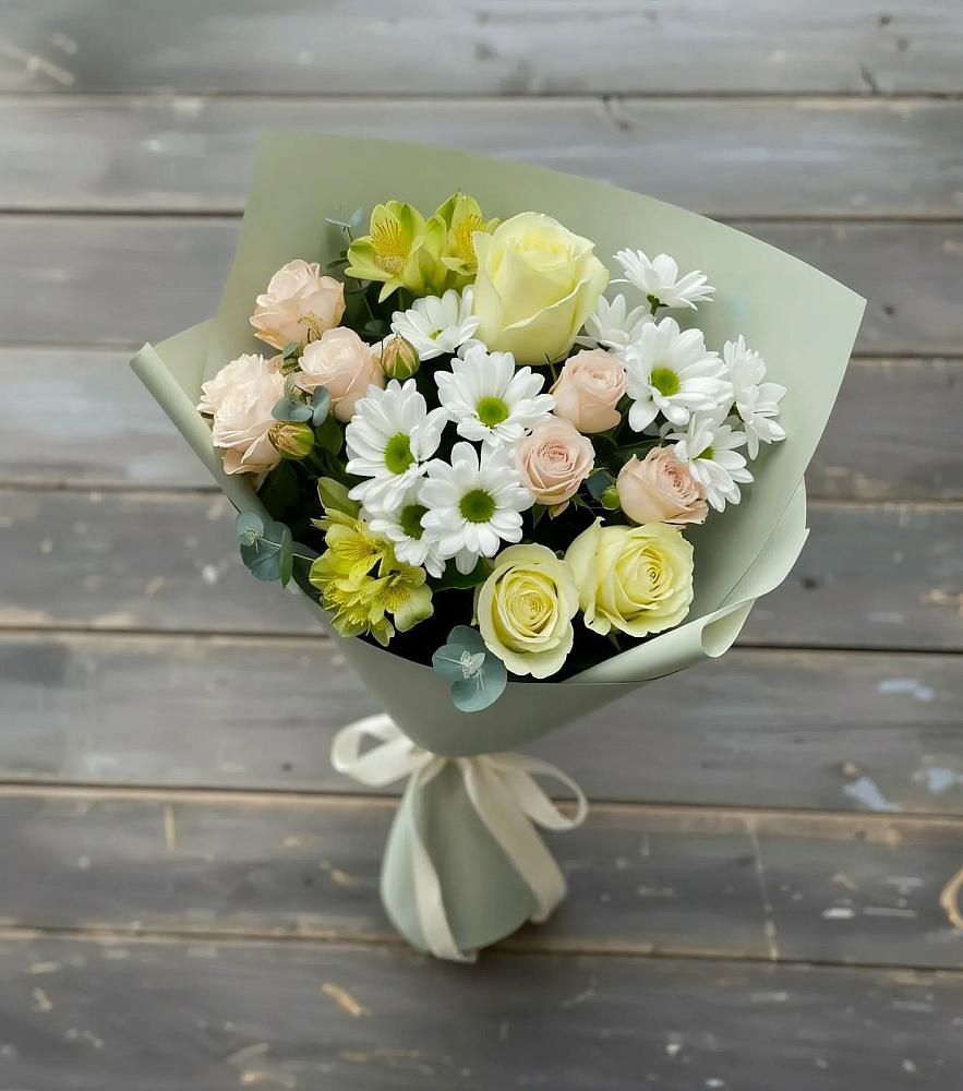 Букет цветов из: Альстромерии, Розы и Хризантемы в Эндирее