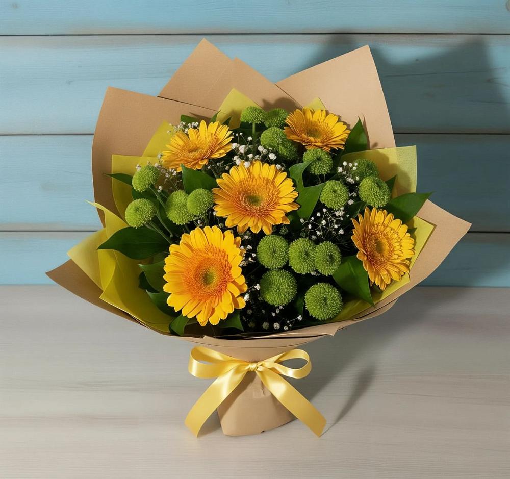 Букет цветов из: Герберы и Хризантемы в Эндирее