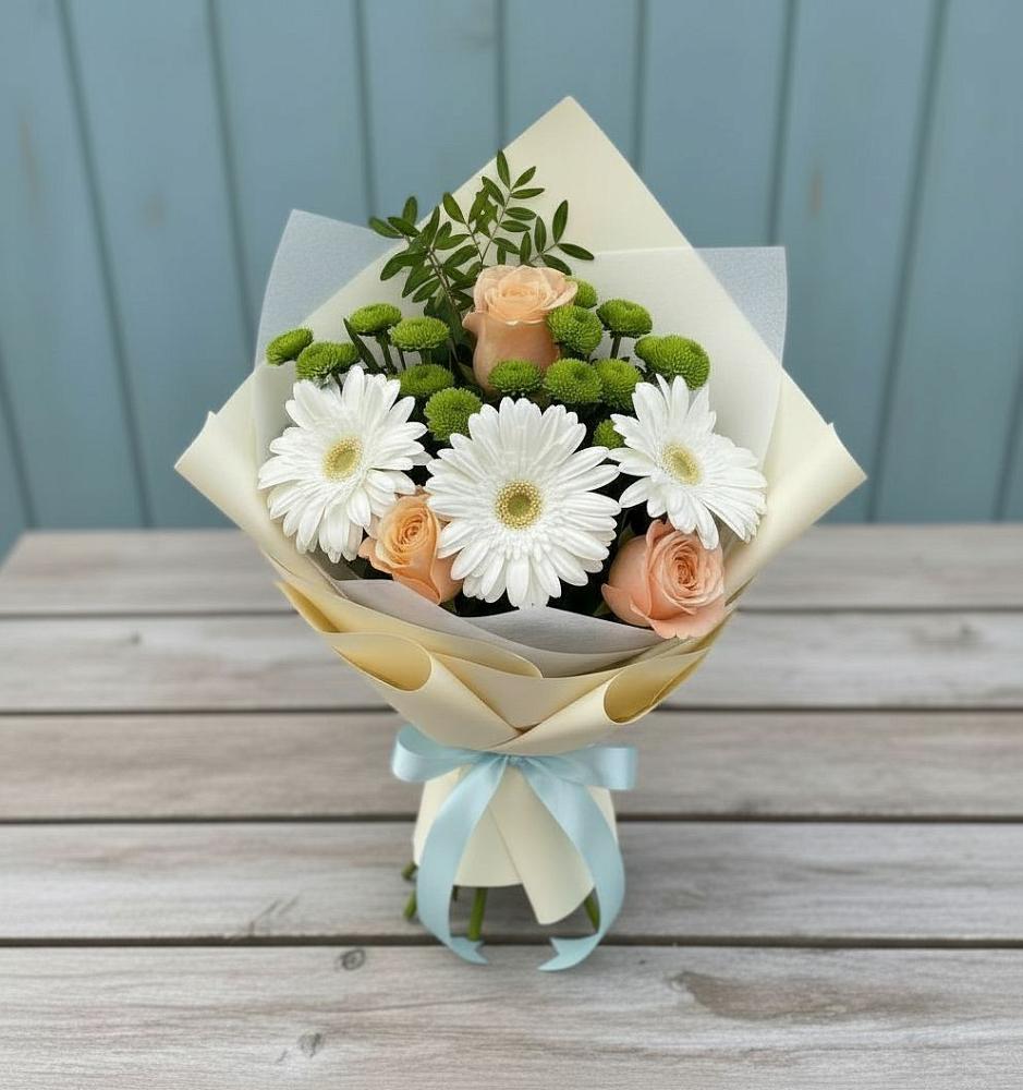 Букет цветов из: Герберы, Розы и Хризантемы в Эндирее