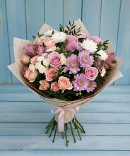 Букет цветов из:  Хризантемы, Розы и Альстромерии в Эндирее