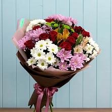 Букет цветов из:  Розы, Хризантемы и Альстромерии в Эндирее