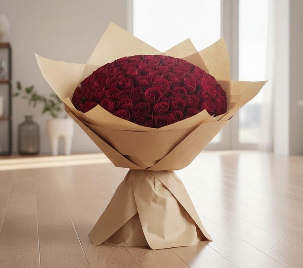 Букет 101 Красная роза в Эндирее